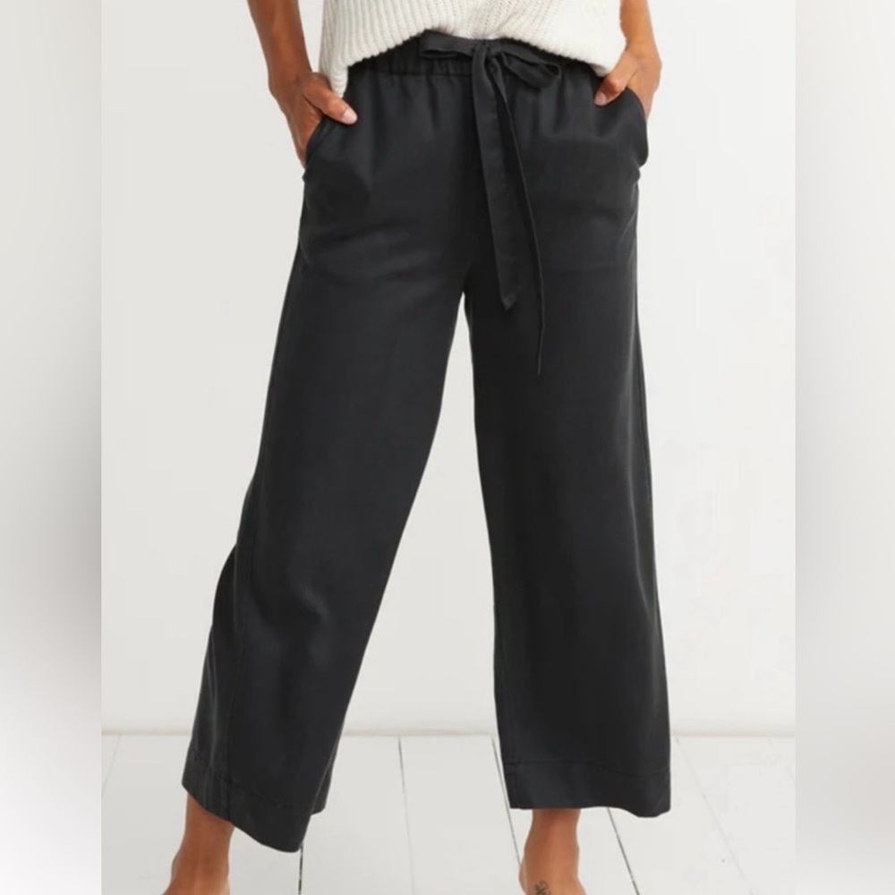 Marine Layer Spruce Wide Leg Pant Faded Black, sz Small